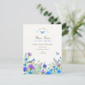 Invitation Fleurs sauvages bleues (Debout devant)