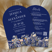 Invitation Fleurs sauvages bleus Dusty tous en un Mariage de 