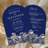 Invitation Fleurs sauvages bleus Dusty tous en un Mariage de 