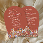 Invitation Fleurs sauvages bleus Dusty tous en un Mariage rou