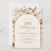 Invitation Fleurs sauvages Boho Arche 75e anniversaire (Devant)