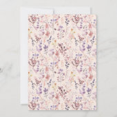 Invitation Fleurs sauvages boho bébé fille Fée Premier annive (Dos)