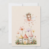 Invitation Fleurs sauvages boho bébé fille Fée Premier annive (Dos)