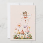 Invitation Fleurs sauvages boho bébé fille Fée Premier annive (Dos)
