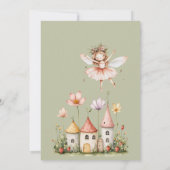 Invitation Fleurs sauvages boho bébé fille Fée Premier annive (Dos)