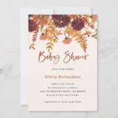 Invitation Fleurs sauvages Boho Blush d'automne | BABY SHOWER (Devant)
