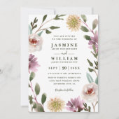 Invitation Fleurs sauvages Boho Élégant Rustique Code QR Mari (Devant)