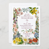 Invitation Fleurs sauvages Bordure d'art botanique multicolor (Devant / Derrière)