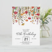 Invitation Fleurs sauvages botaniques modifiables 40e anniver (Debout devant)