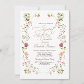 Invitation Fleurs sauvages chic 16 ans (Devant)