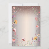 Invitation Fleurs sauvages chic Guirlandes lumineuses 80e ann (Dos)