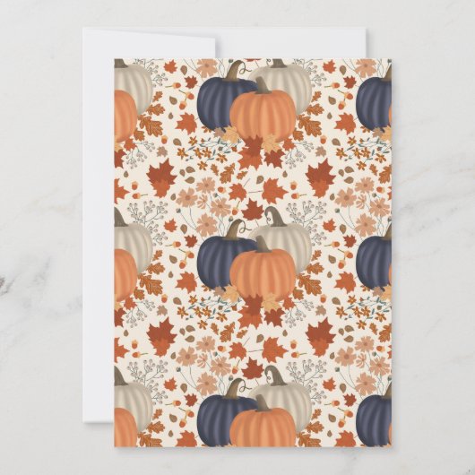 Invitation Fleurs sauvages Citrouille Russe Automne Baby show (Dos)