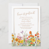 Invitation Fleurs sauvages colorées Mariage campagnard Postpo (Devant)