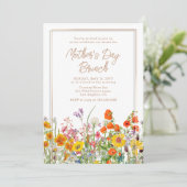 Invitation Fleurs sauvages colorées Pays Fête des Mères Brunc (Debout devant)