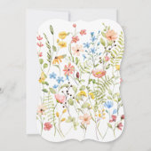 Invitation Fleurs sauvages colorés Élégant Mariage de jardin (Dos)