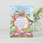 Invitation Fleurs sauvages contre un ciel bleu (Debout devant)