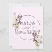 Invitation Fleurs Sauvages Couleurs Douces Bébé rose (Dos)