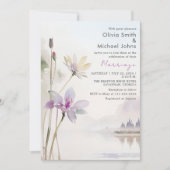 Invitation Fleurs sauvages Couleurs neutres Mariage aquarelle (Devant)