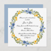 Invitation Fleurs sauvages dans les couleurs primaires Invita (Devant / Derrière)