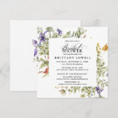 Invitation Fleurs sauvages d'aquarelle bleu violet Fête des m (Devant / Derrière)