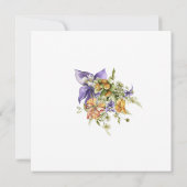 Invitation Fleurs sauvages d'aquarelle bleu violet Fête des m (Dos)