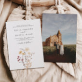 Invitation Fleurs sauvages d'aquarelle d'automne avec Mariage