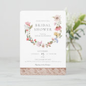 Invitation Fleurs sauvages d'aquarelle et Fête des mariées de (Debout devant)