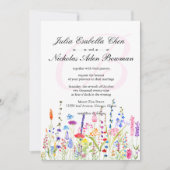 Invitation Fleurs sauvages d'aquarelle Monogramme Mariage de (Devant)