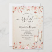 Invitation Fleurs sauvages d'aquarelle Petals Prosecco (Devant)