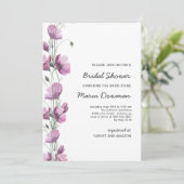 Invitation Fleurs sauvages d'aquarelle violette Fête des mari (Debout devant)