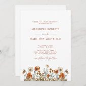 Invitation Fleurs sauvages d'automne délicats Mariage simple  (Devant / Derrière)