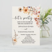Invitation Fleurs sauvages d'automne Lets Party Boho Fiançail (Debout devant)