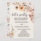 Invitation Fleurs sauvages d'automne Lets Party Boho Fiançail (Devant / Derrière)