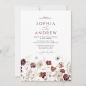 Invitation Fleurs Sauvages d'Automne Mariage (Devant)