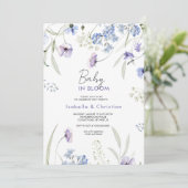 Invitation Fleurs sauvages de bébé Rustique (Debout devant)