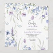 Invitation Fleurs sauvages de bébé Rustique (Devant / Derrière)