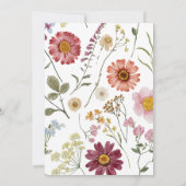 Invitation Fleurs sauvages de Boho séché fille d'anniversaire (Dos)