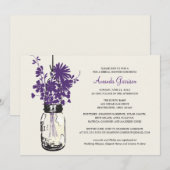 Invitation Fleurs sauvages de Fêtes des mariées et Mason Jar (Devant / Derrière)