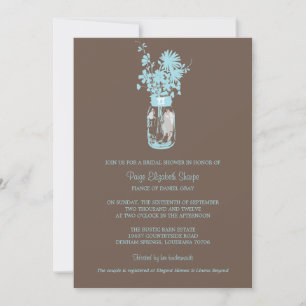 Invitation Fleurs sauvages de Fêtes des mariées et Mason Jar