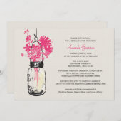 Invitation Fleurs sauvages de Fêtes des mariées et Mason Jar (Devant / Derrière)