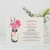 Invitation Fleurs sauvages de Fêtes des mariées et Mason Jar (Debout devant)