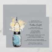 Invitation Fleurs sauvages de Fêtes des mariées et Mason Jar (Devant / Derrière)
