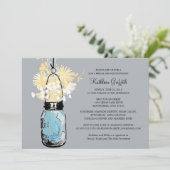 Invitation Fleurs sauvages de Fêtes des mariées et Mason Jar (Debout devant)