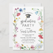 Invitation Fleurs sauvages de la fête de graduation Photo (Devant)