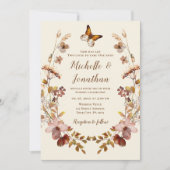 Invitation Fleurs sauvages de la Terre couronne Mariage chrét (Devant)