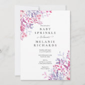 Invitation Fleurs sauvages de lavande Fleur bébé Sprinkle / D (Devant)