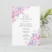 Invitation Fleurs sauvages de lavande Fleur bébé Sprinkle / D (Debout devant)