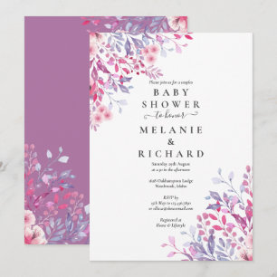 Invitation Fleurs sauvages de lavande Fleurs Couples Baby Sho