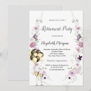 Invitation Fleurs sauvages de lilas Verre à vin Ballons Retra