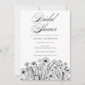 Invitation Fleurs sauvages de mariage élégant Script (Devant)